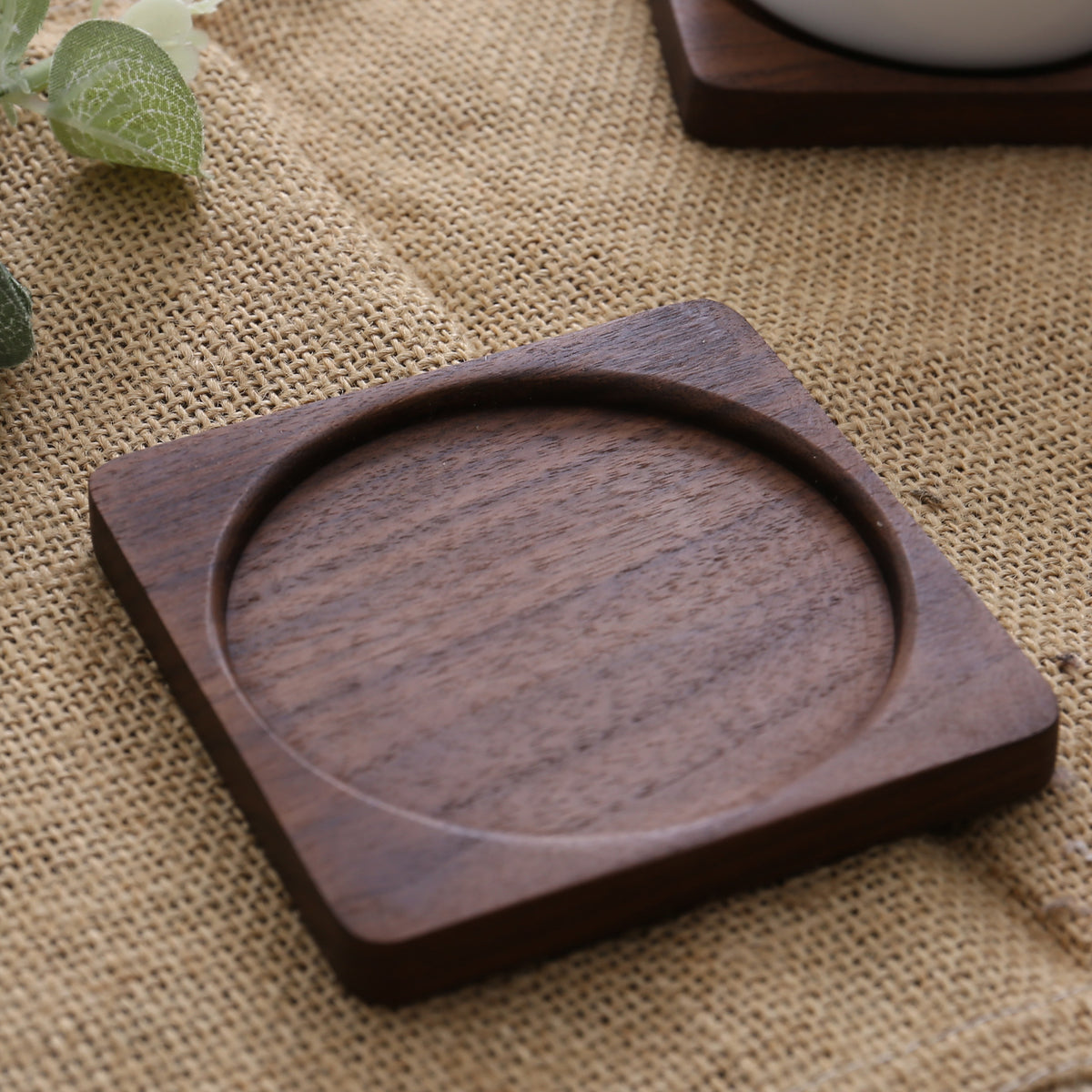 Solid Black Walnut Wooden Drink Coasters