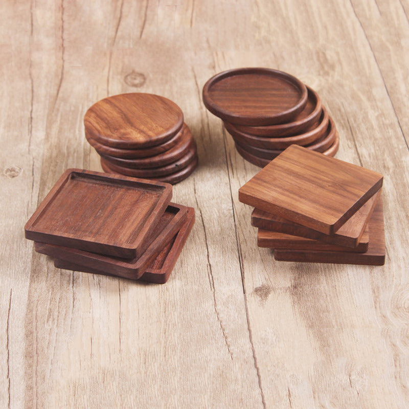 Solid Black Walnut Wooden Drink Coasters
