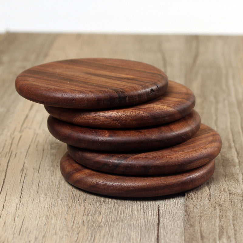 Solid Black Walnut Wooden Drink Coasters