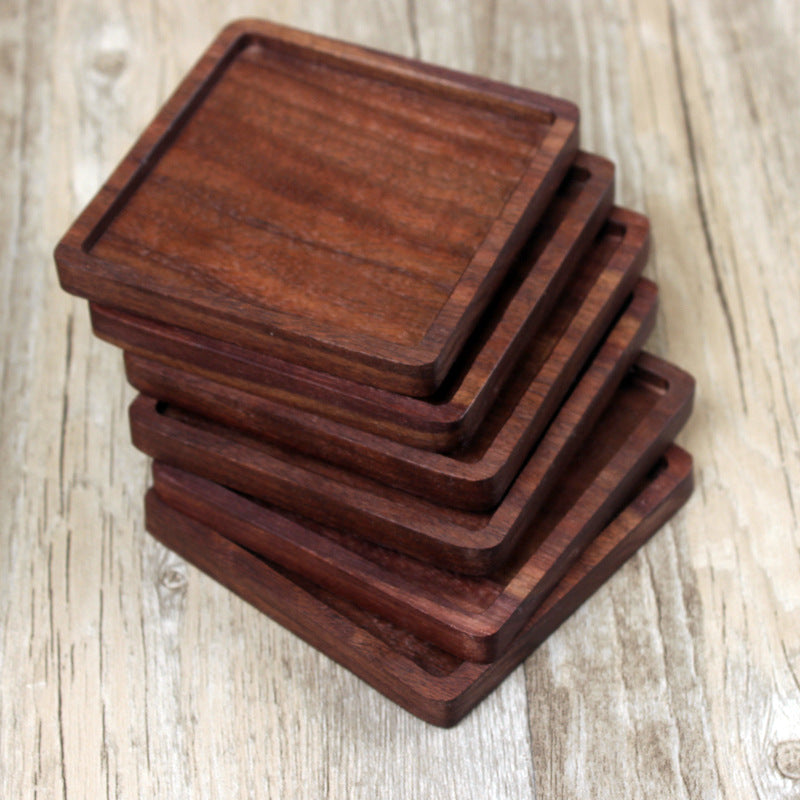 Solid Black Walnut Wooden Drink Coasters
