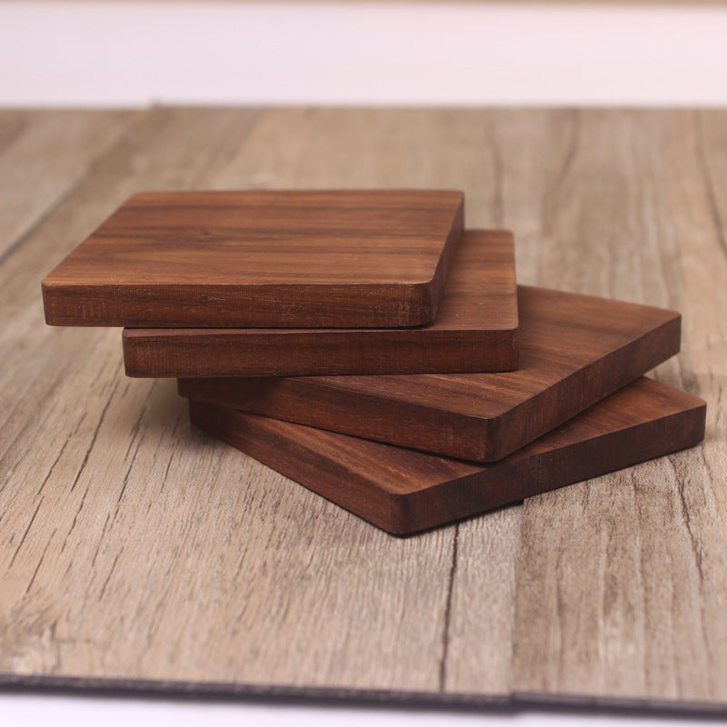 Solid Black Walnut Wooden Drink Coasters
