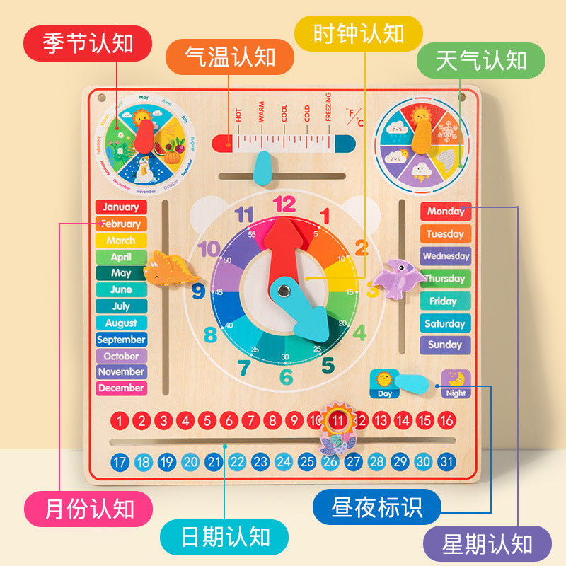 Kids Wooden Clock Learning Toy