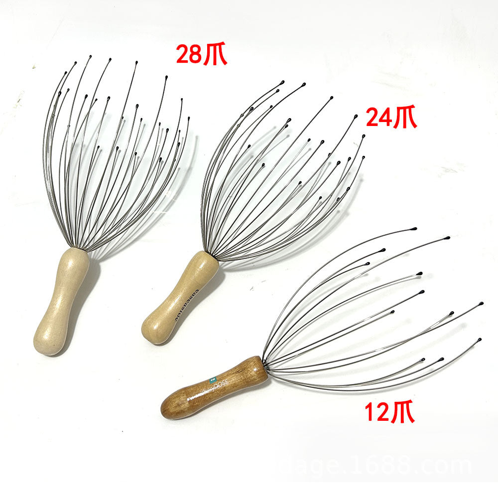 Wooden Handle Scalp Massager