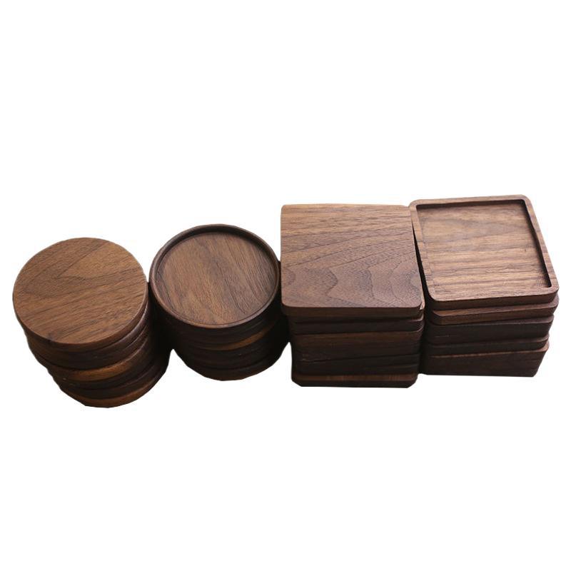Solid Black Walnut Wooden Drink Coasters