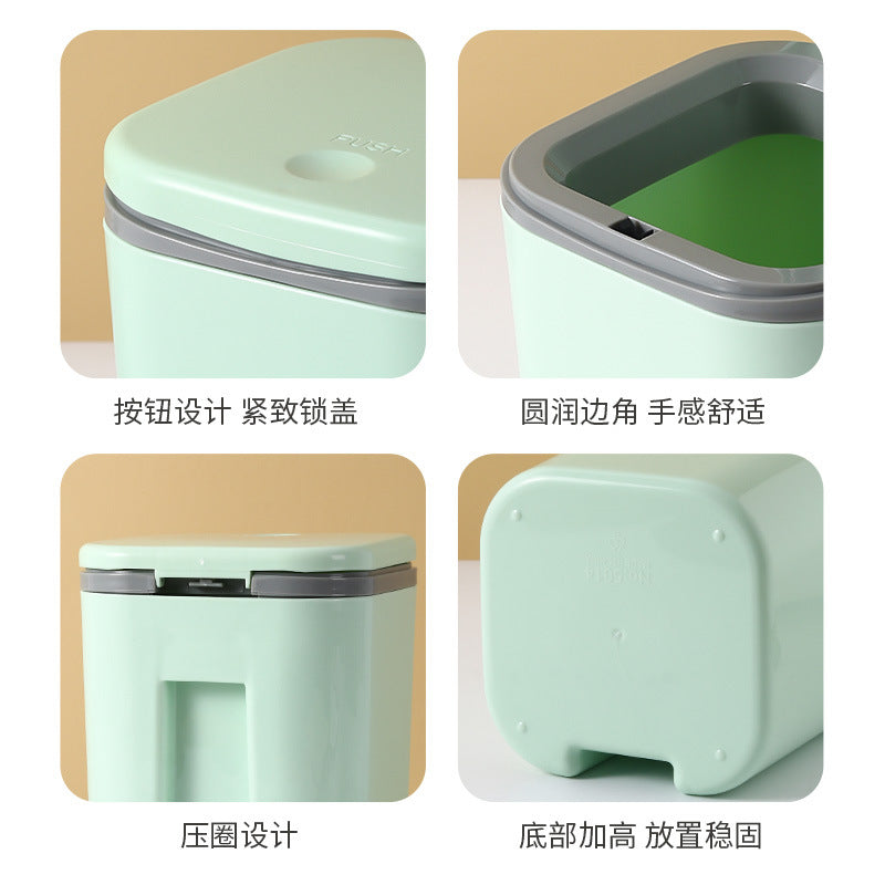 Mini Desktop Trash Can with Lid