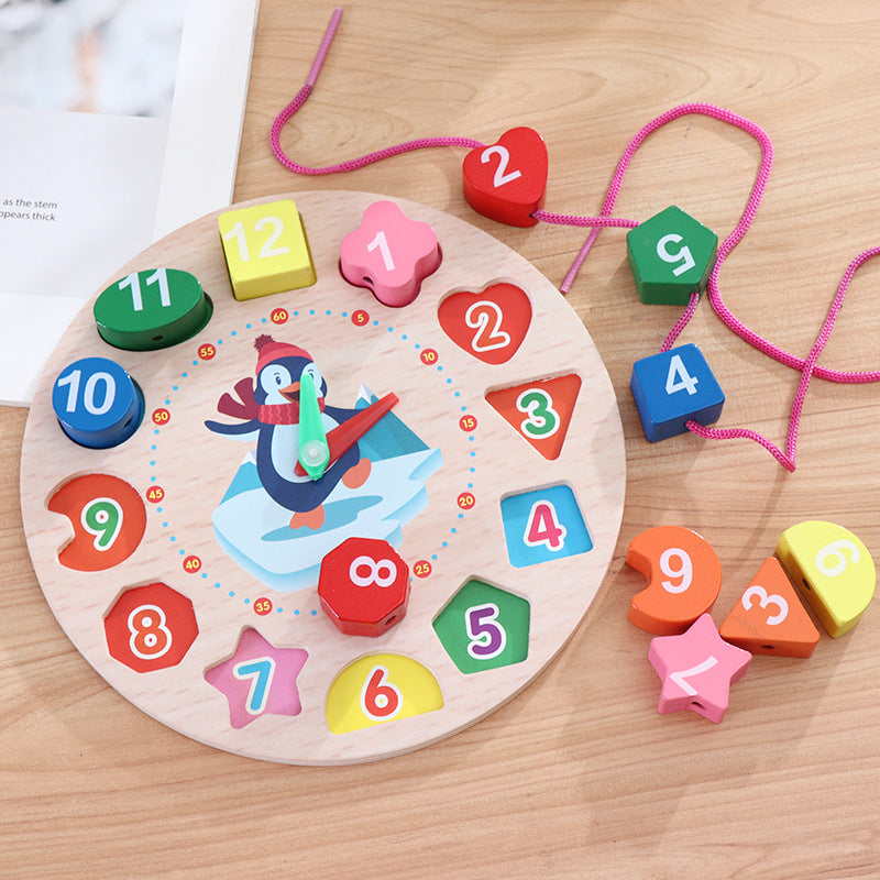 Kids Wooden Clock Learning Toy