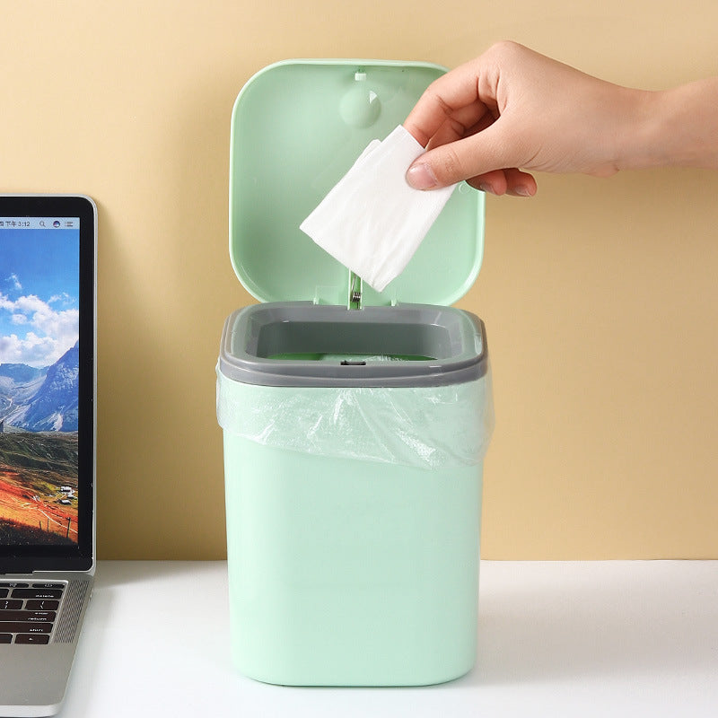 Mini Desktop Trash Can with Lid