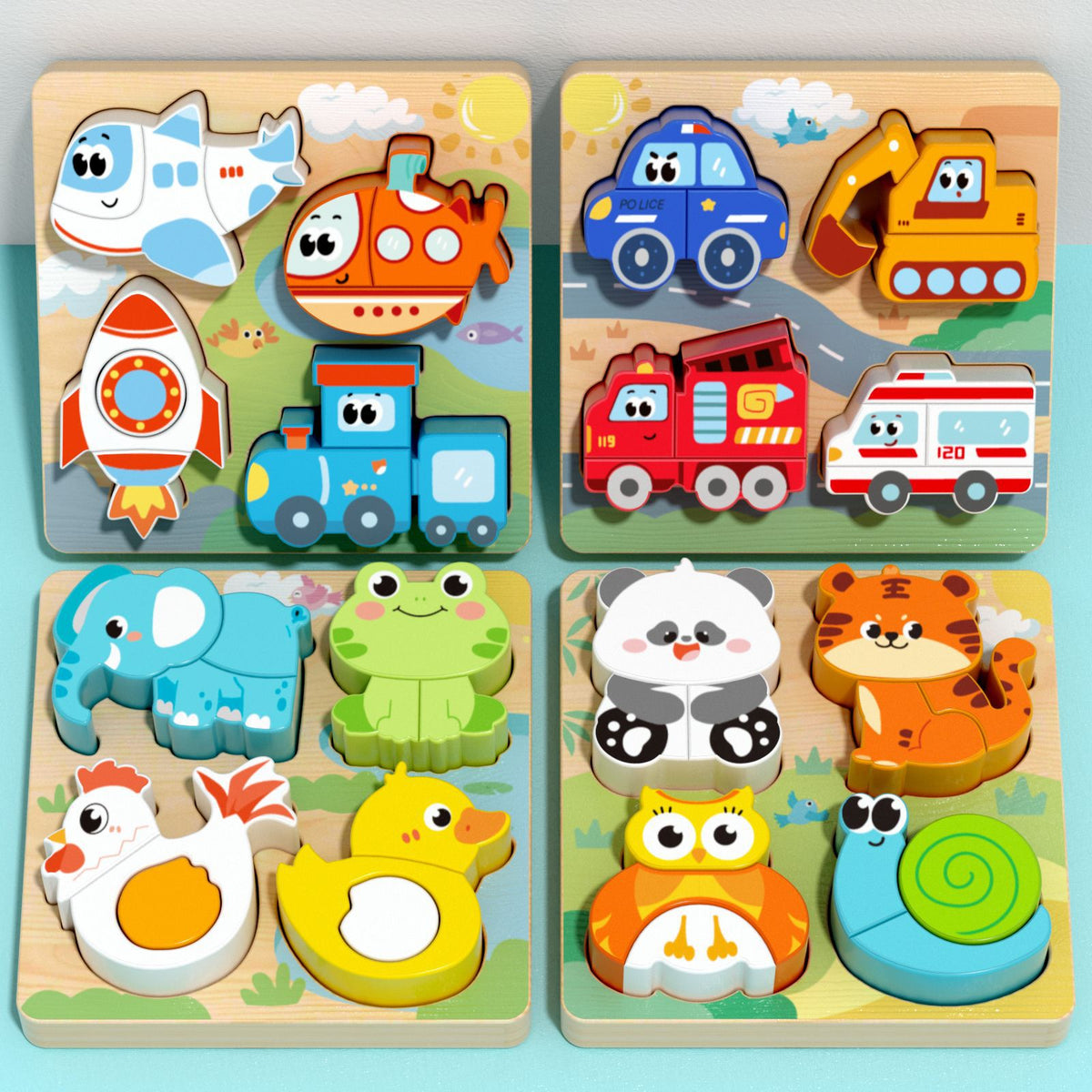 Kids Wooden Shape Puzzle Board