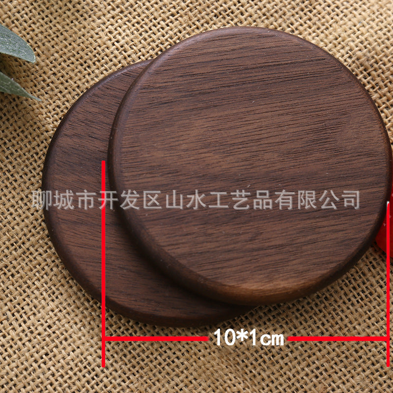Solid Black Walnut Wooden Drink Coasters
