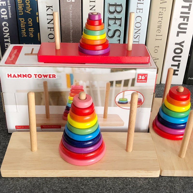 Wooden Rainbow Stacking Tower