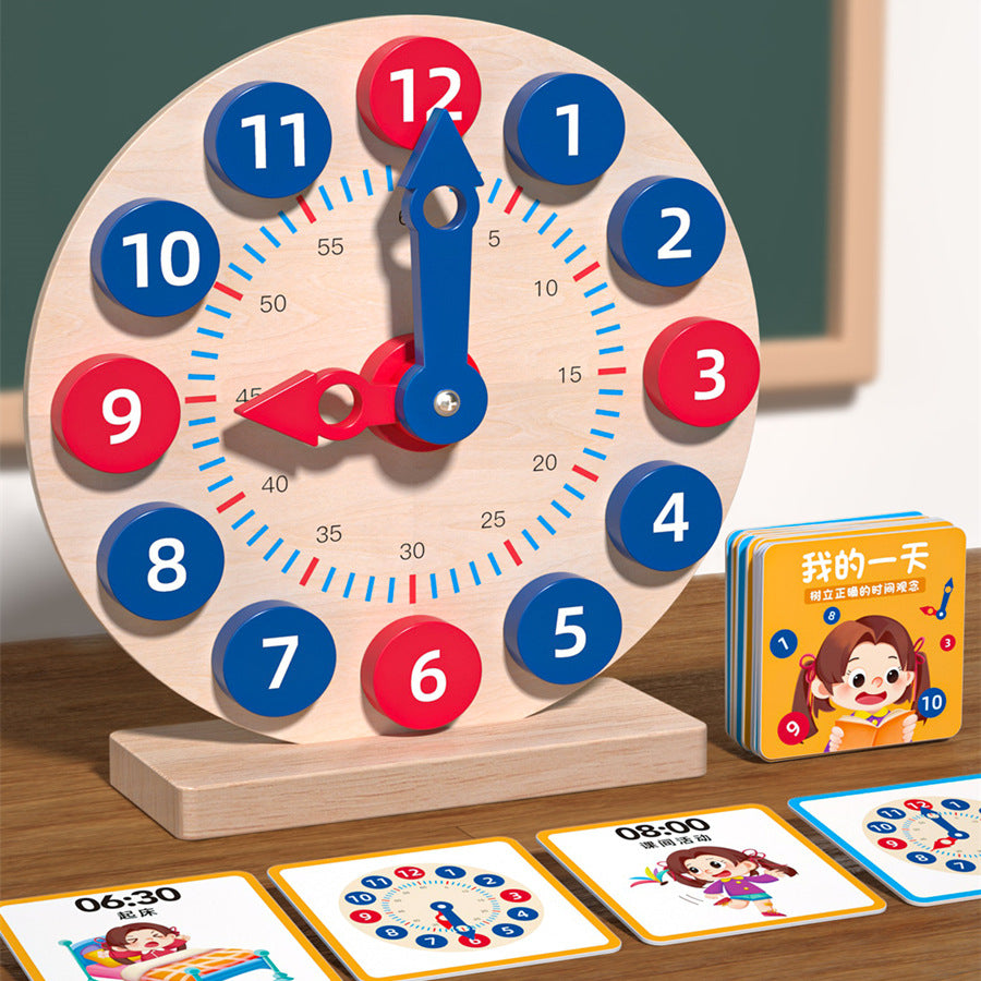 Kids Wooden Clock Learning Toy