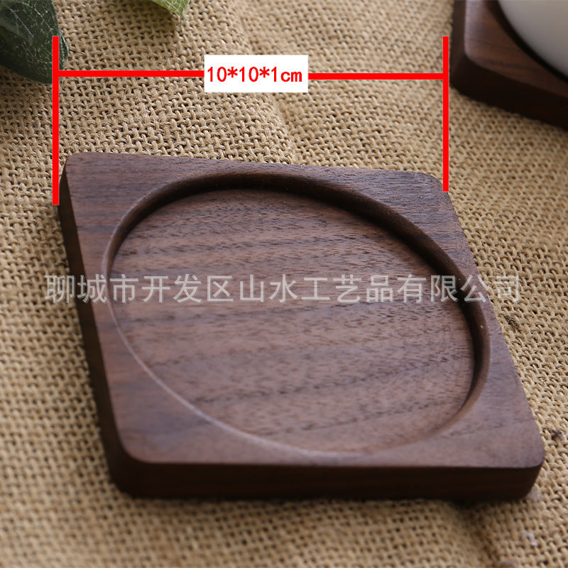Solid Black Walnut Wooden Drink Coasters