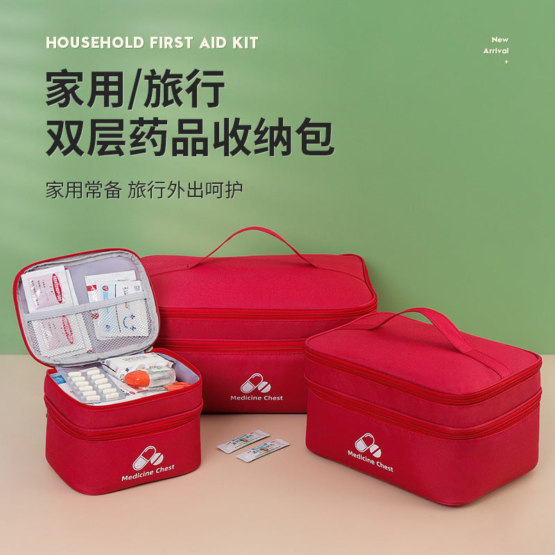 Portable First Aid & Medicine Organizer Bag