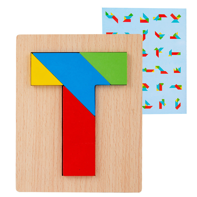 Wooden Tetris Puzzle Set