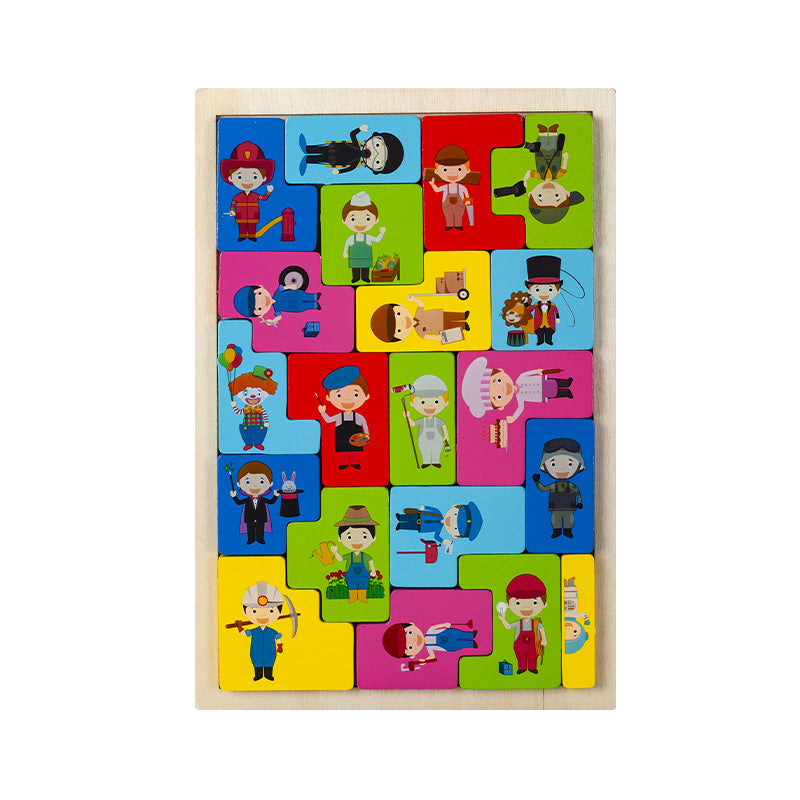 Wooden Tetris Puzzle Set