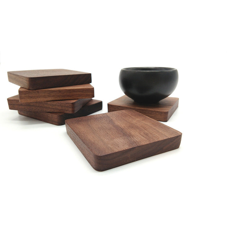 Solid Black Walnut Wooden Drink Coasters