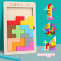 Wooden Tetris Puzzle Set