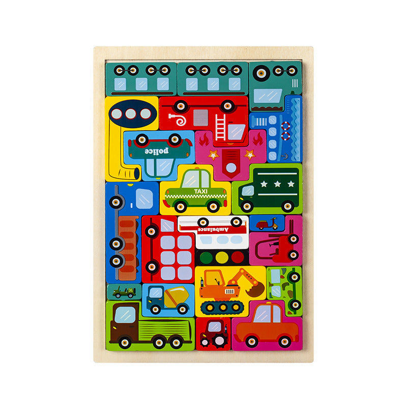 Wooden Tetris Puzzle Set