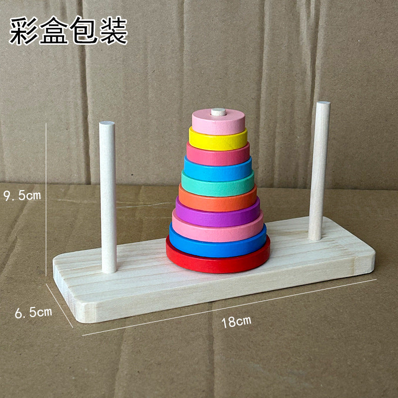 Wooden Rainbow Stacking Tower