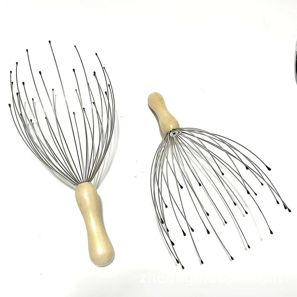 Wooden Handle Scalp Massager