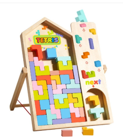 Wooden Tetris Puzzle Set