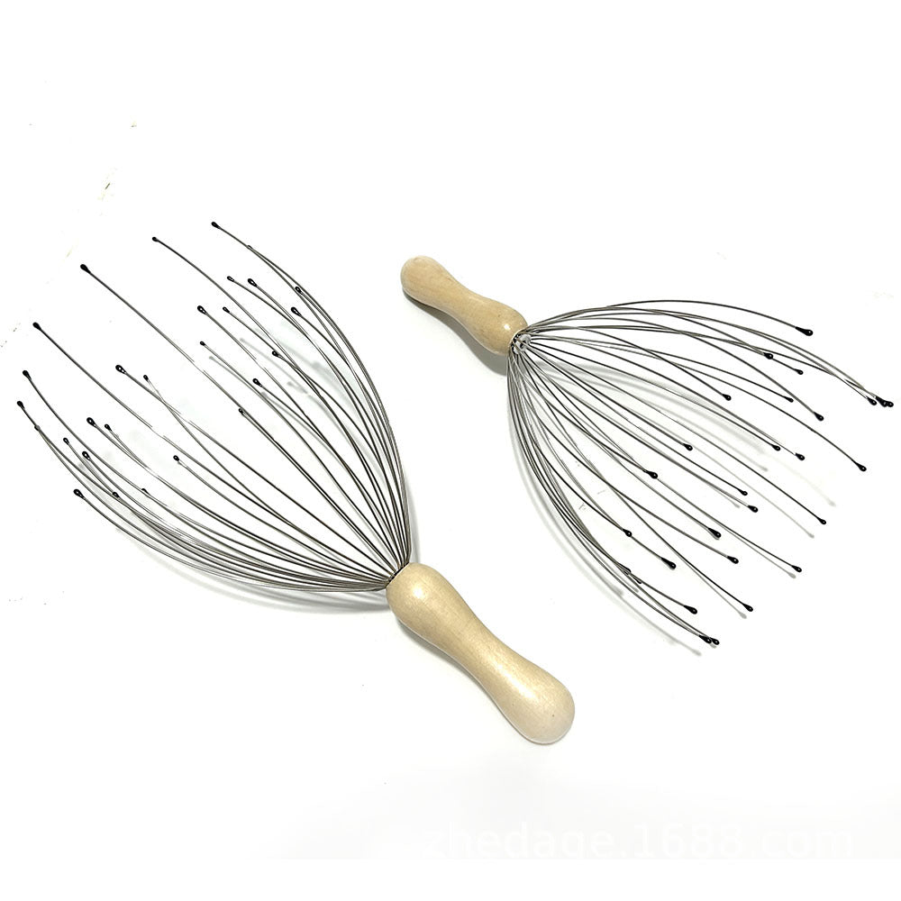 Wooden Handle Scalp Massager