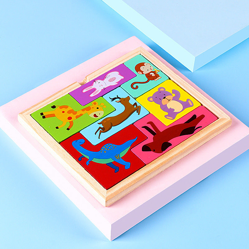 Wooden Tetris Puzzle Set
