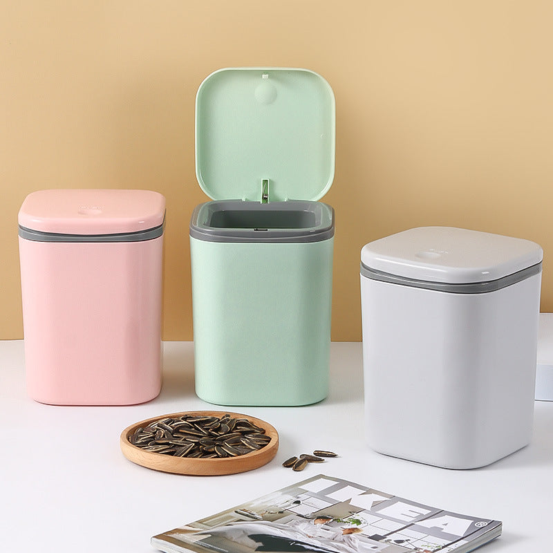 Mini Desktop Trash Can with Lid