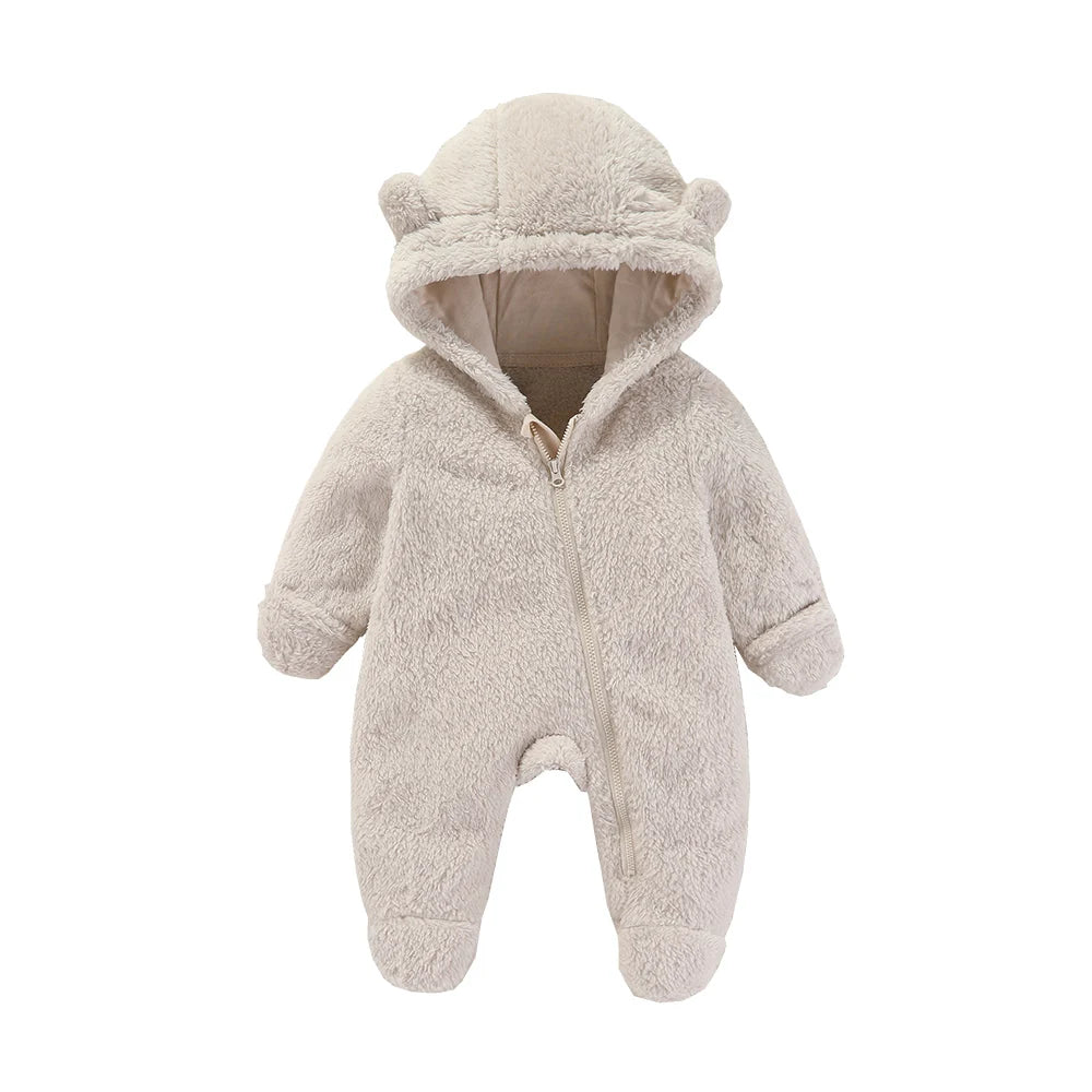Baby Hooded Flannel Romper