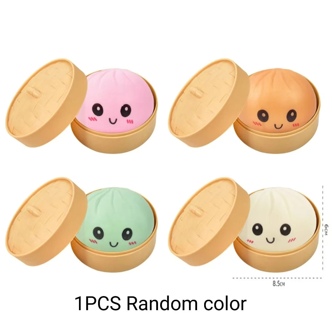 Silicone Dumpling Squishy with Steamer Box