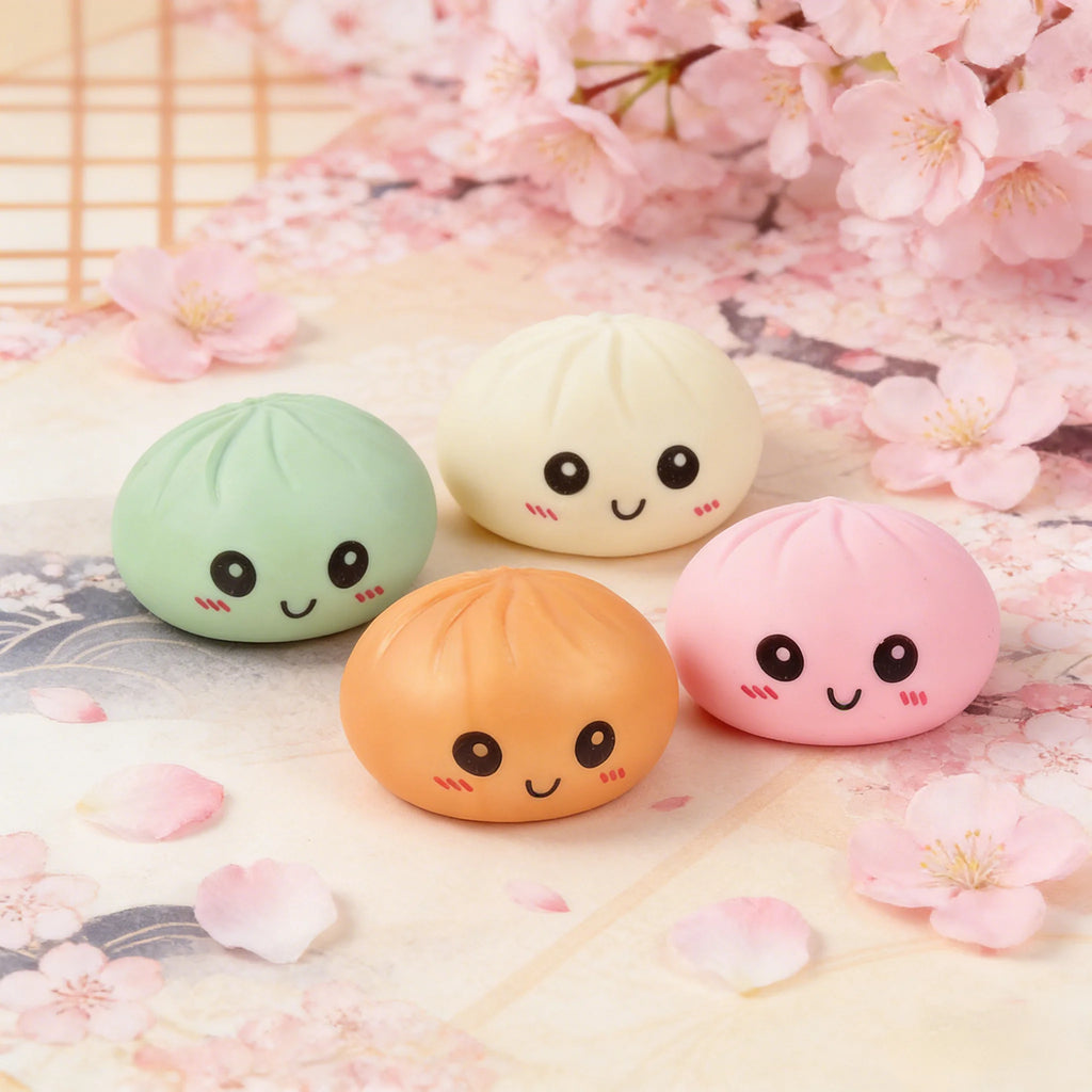 Silicone Dumpling Squishy with Steamer Box