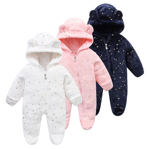 Baby Hooded Flannel Romper
