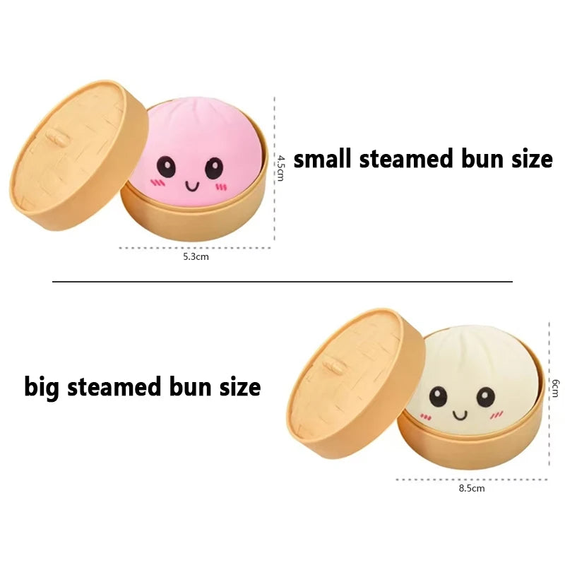 Silicone Dumpling Squishy with Steamer Box