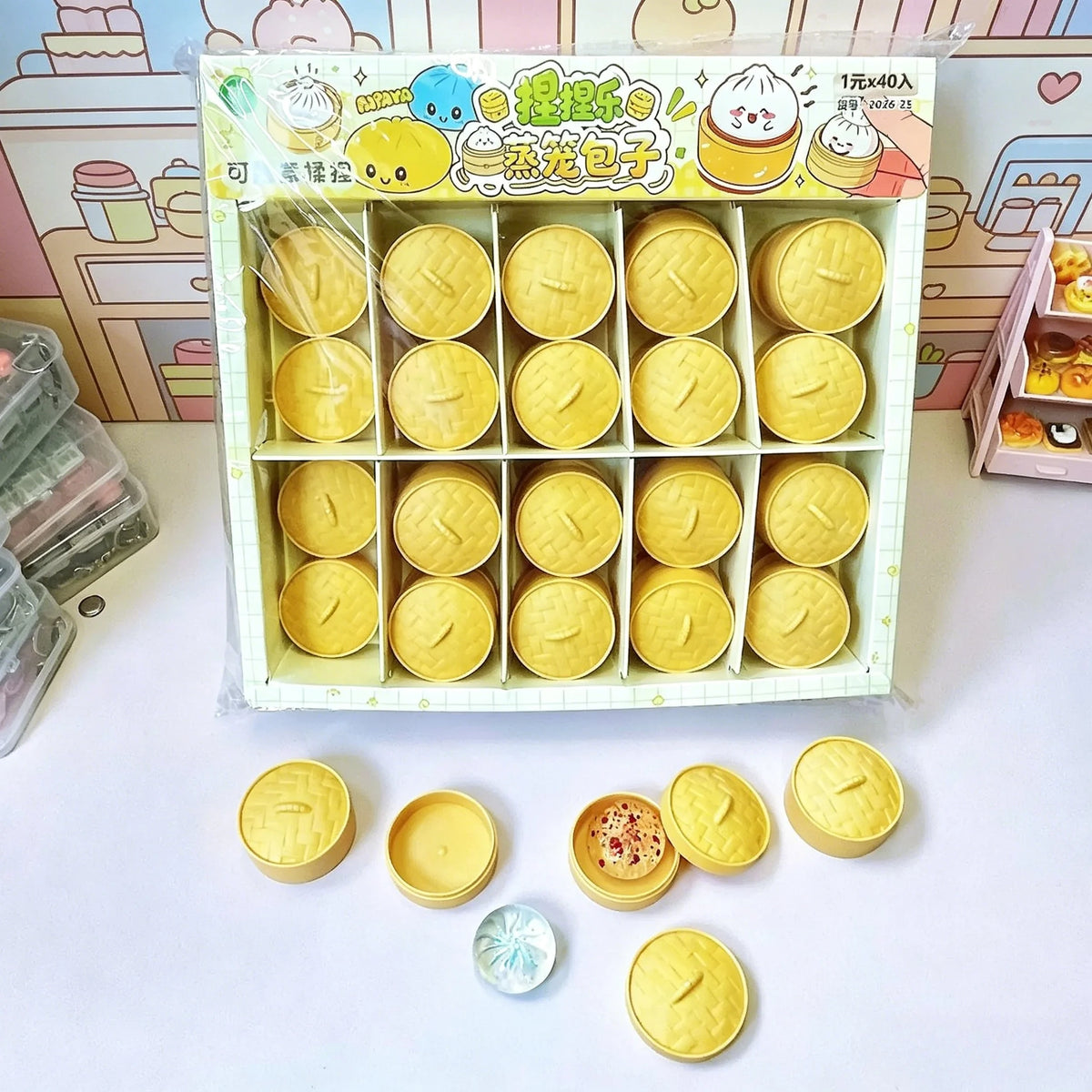 Mini Dumpling & Steamed Bun Squishy Set