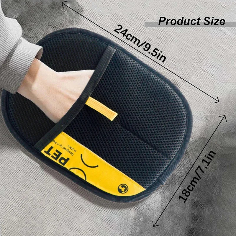 2-in-1 Pet Hair Removal Mitts for Cats & Dogs