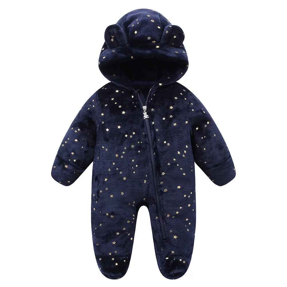 Baby Hooded Flannel Romper