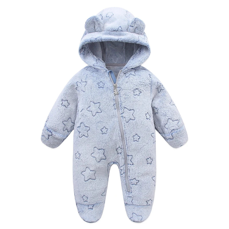Baby Hooded Flannel Romper