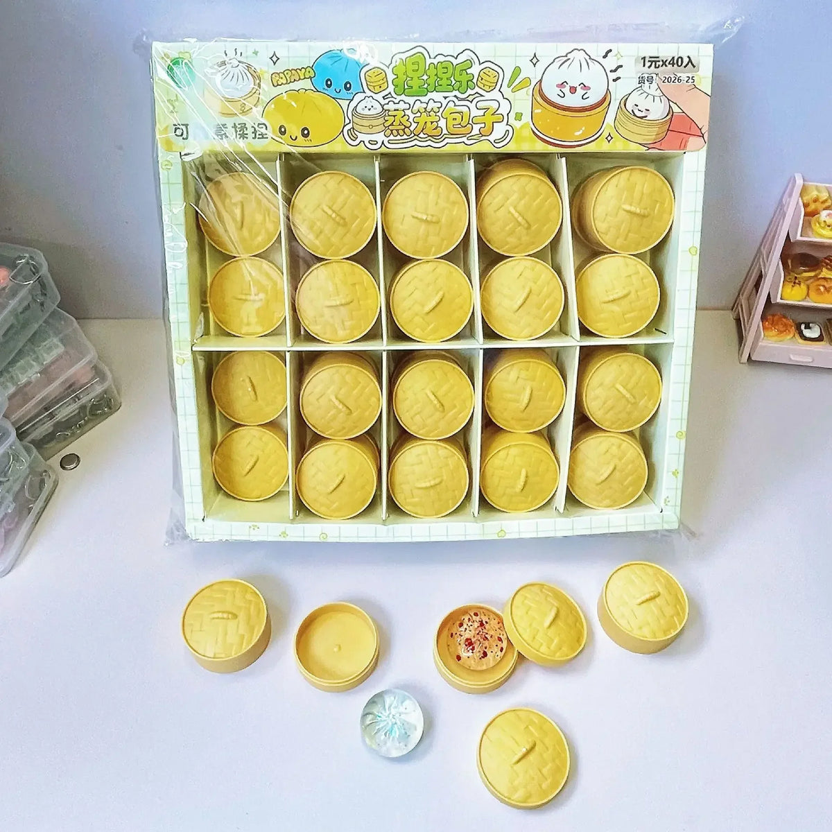 Mini Dumpling & Steamed Bun Squishy Set