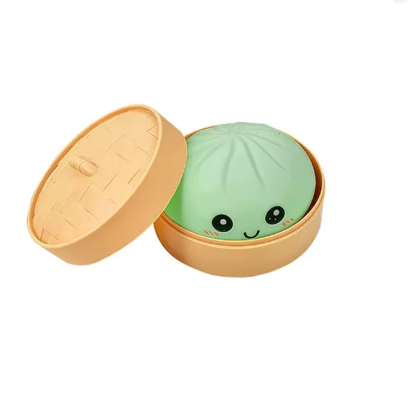 Silicone Dumpling Squishy with Steamer Box