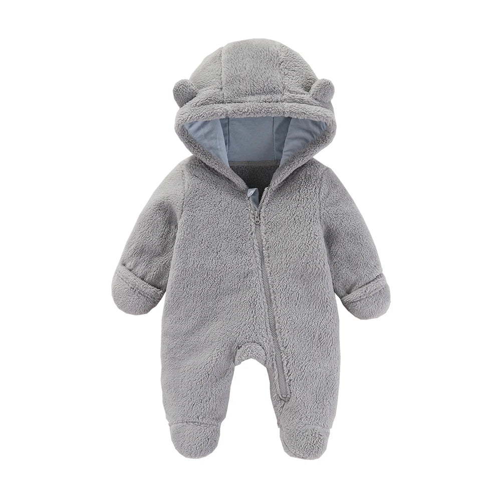Baby Hooded Flannel Romper