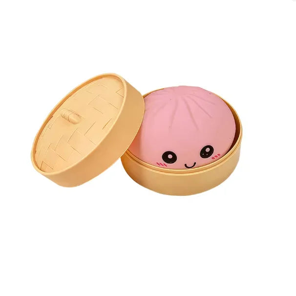 Silicone Dumpling Squishy with Steamer Box