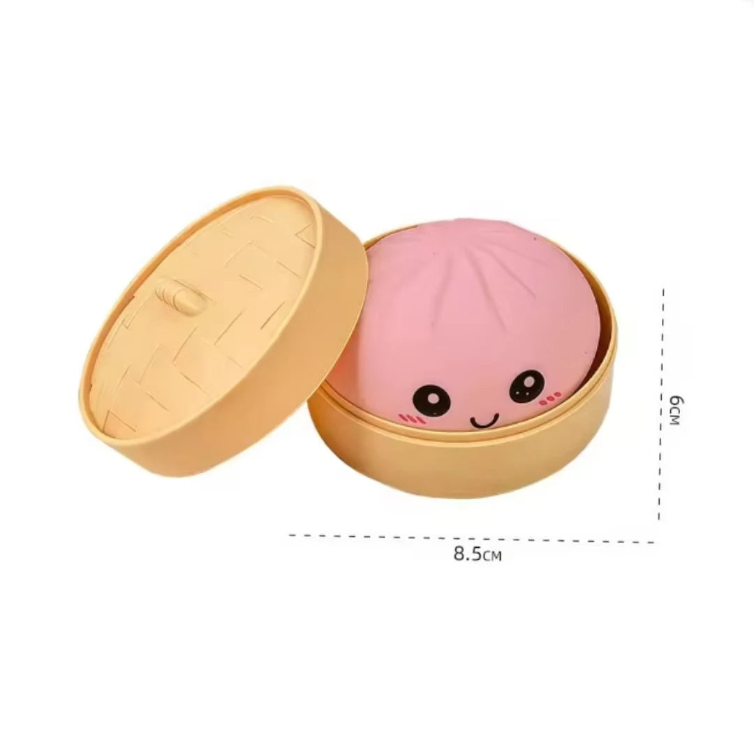 Silicone Dumpling Squishy with Steamer Box