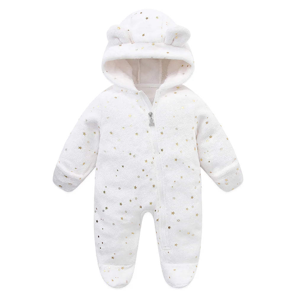 Baby Hooded Flannel Romper
