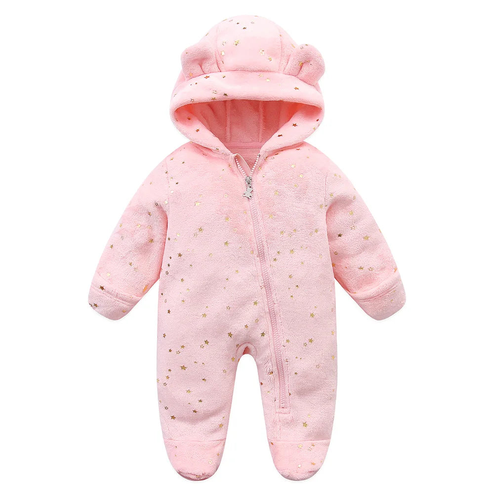 Baby Hooded Flannel Romper