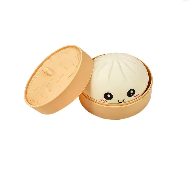 Silicone Dumpling Squishy with Steamer Box