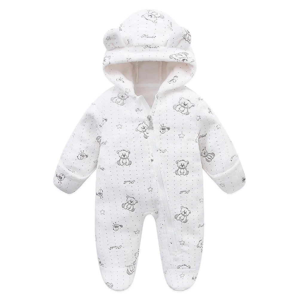 Baby Hooded Flannel Romper