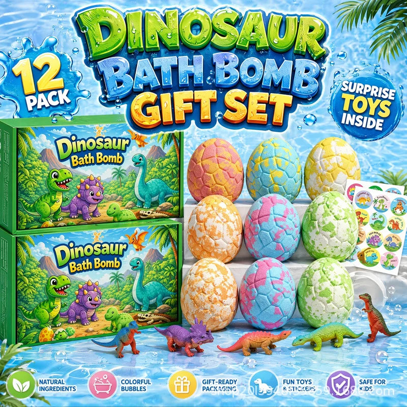 Dinosaur Surprise Bath Bomb Set – 12 Pack
