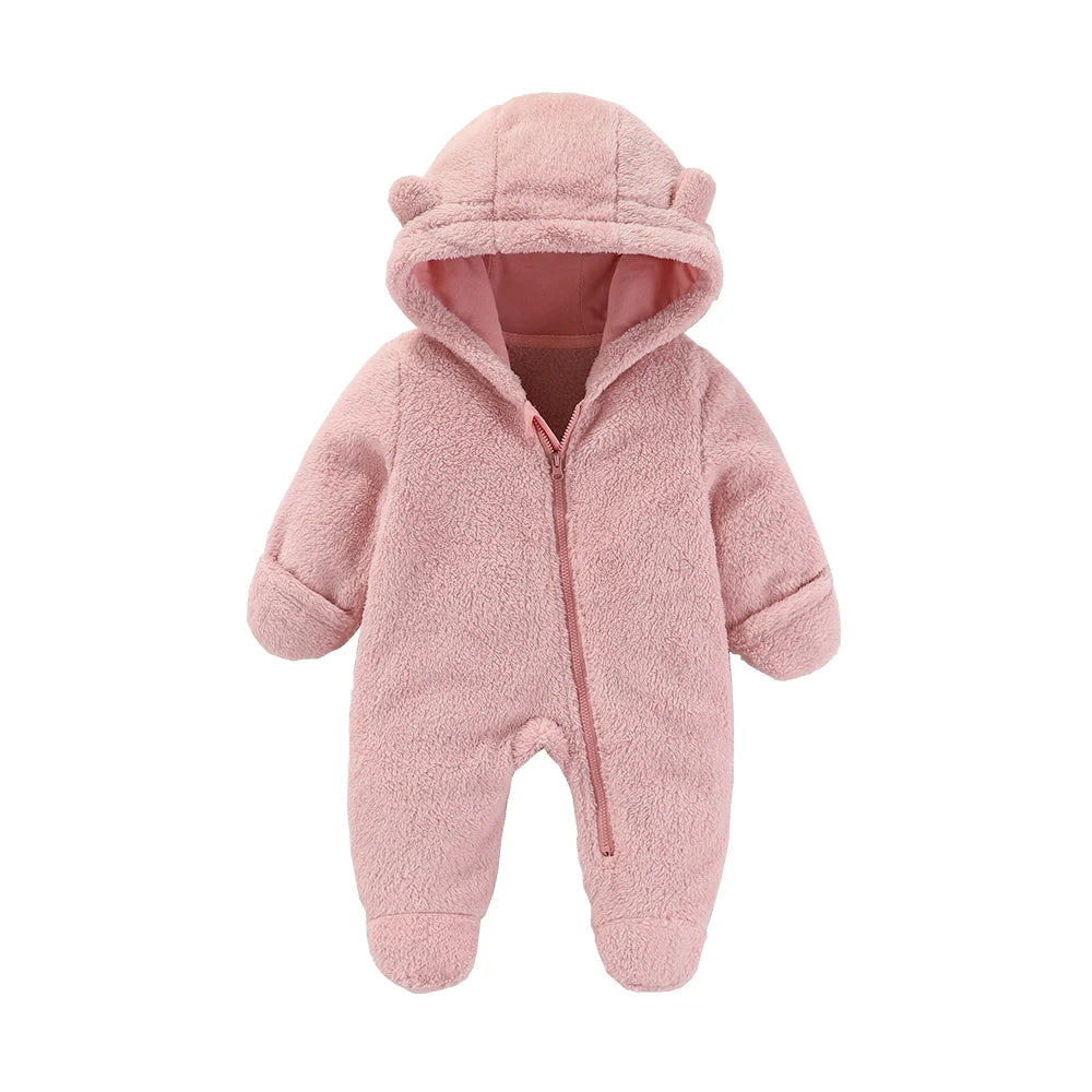 Baby Hooded Flannel Romper
