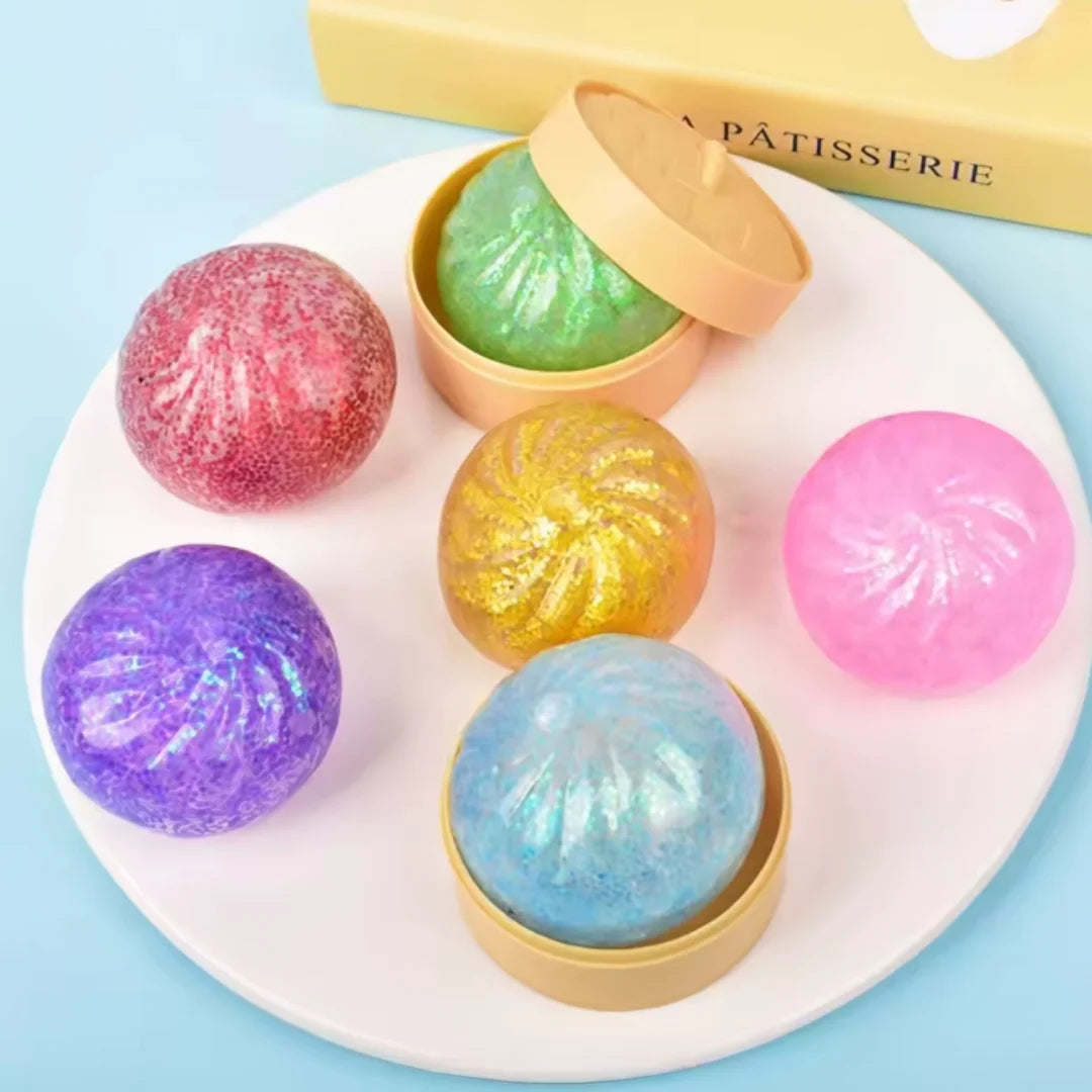 Silicone Dumpling Squishy with Steamer Box