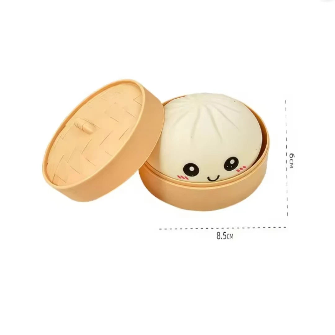 Silicone Dumpling Squishy with Steamer Box